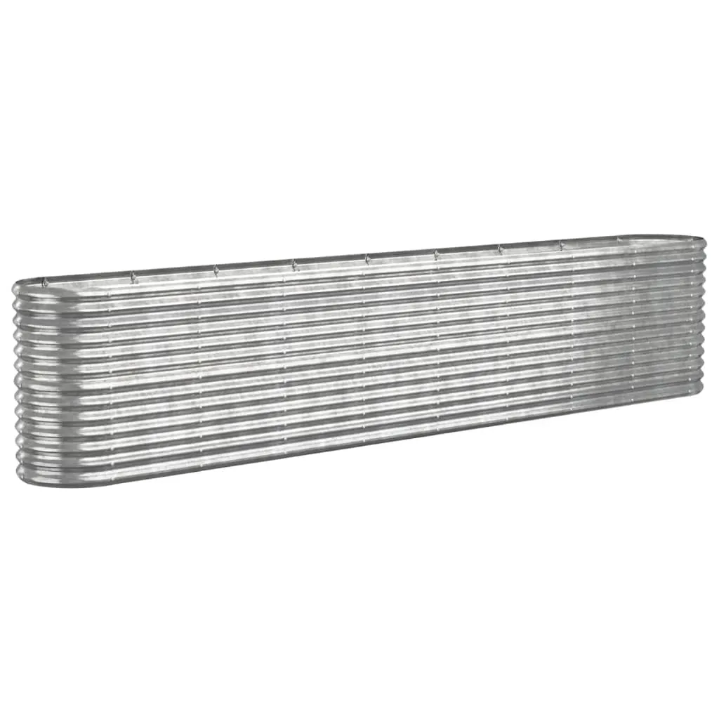vidaXL Hochbeet, Wetterfestes Hochbeet für Garten Balkon Terrasse, Kräuterhochbeet zum Selber Bauen, Pflanzkasten aus Metall, Verzinkter Stahl Silbern - Bild 1