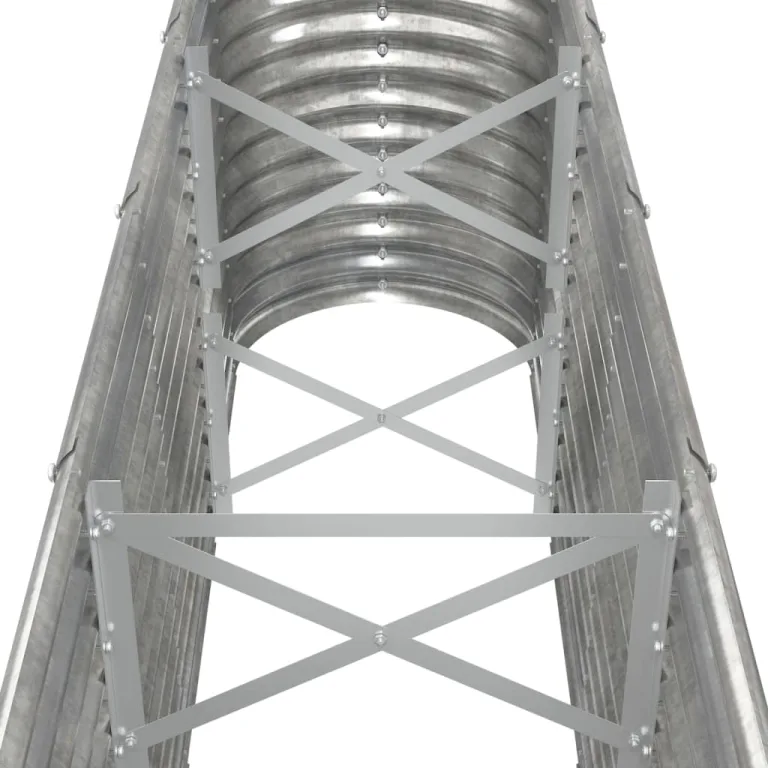 vidaXL Hochbeet, Wetterfestes Hochbeet für Garten Balkon Terrasse, Kräuterhochbeet zum Selber Bauen, Pflanzkasten aus Metall, Verzinkter Stahl Silbern – Bild 4