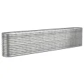 vidaXL Hochbeet, Wetterfestes Hochbeet für Garten Balkon Terrasse, Kräuterhochbeet zum Selber Bauen, Pflanzkasten aus Metall, Verzinkter Stahl Silbern - Thumbnail 1
