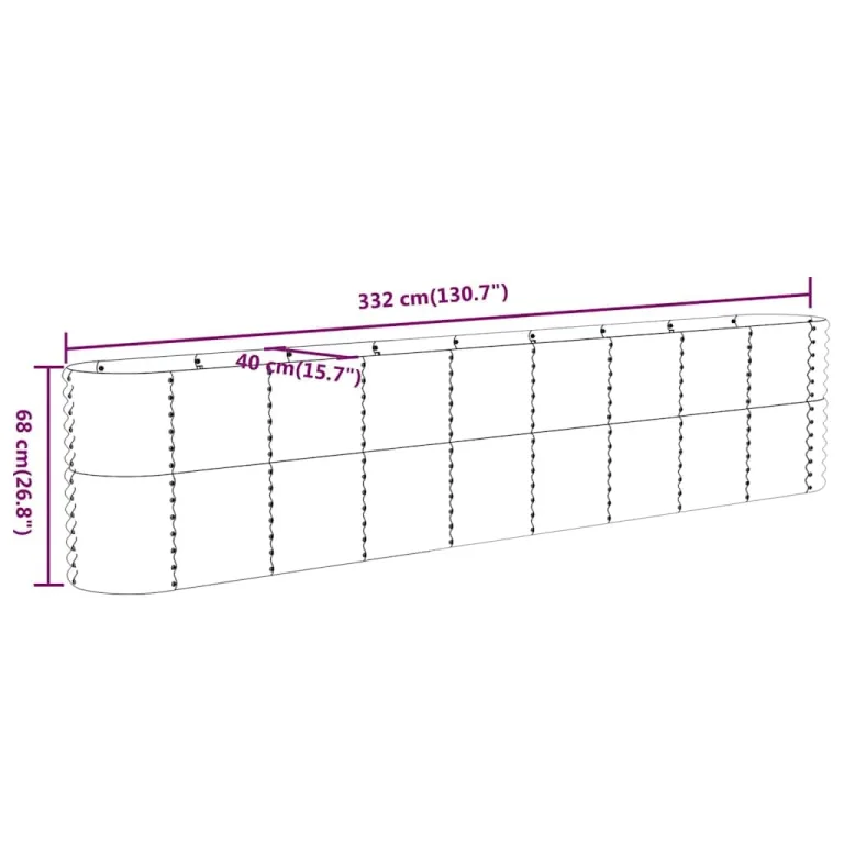 vidaXL Hochbeet, Wetterfestes Hochbeet für Garten Balkon Terrasse, Kräuterhochbeet zum Selber Bauen, Pflanzkasten aus Metall, Verzinkter Stahl Anthrazit – Bild 3