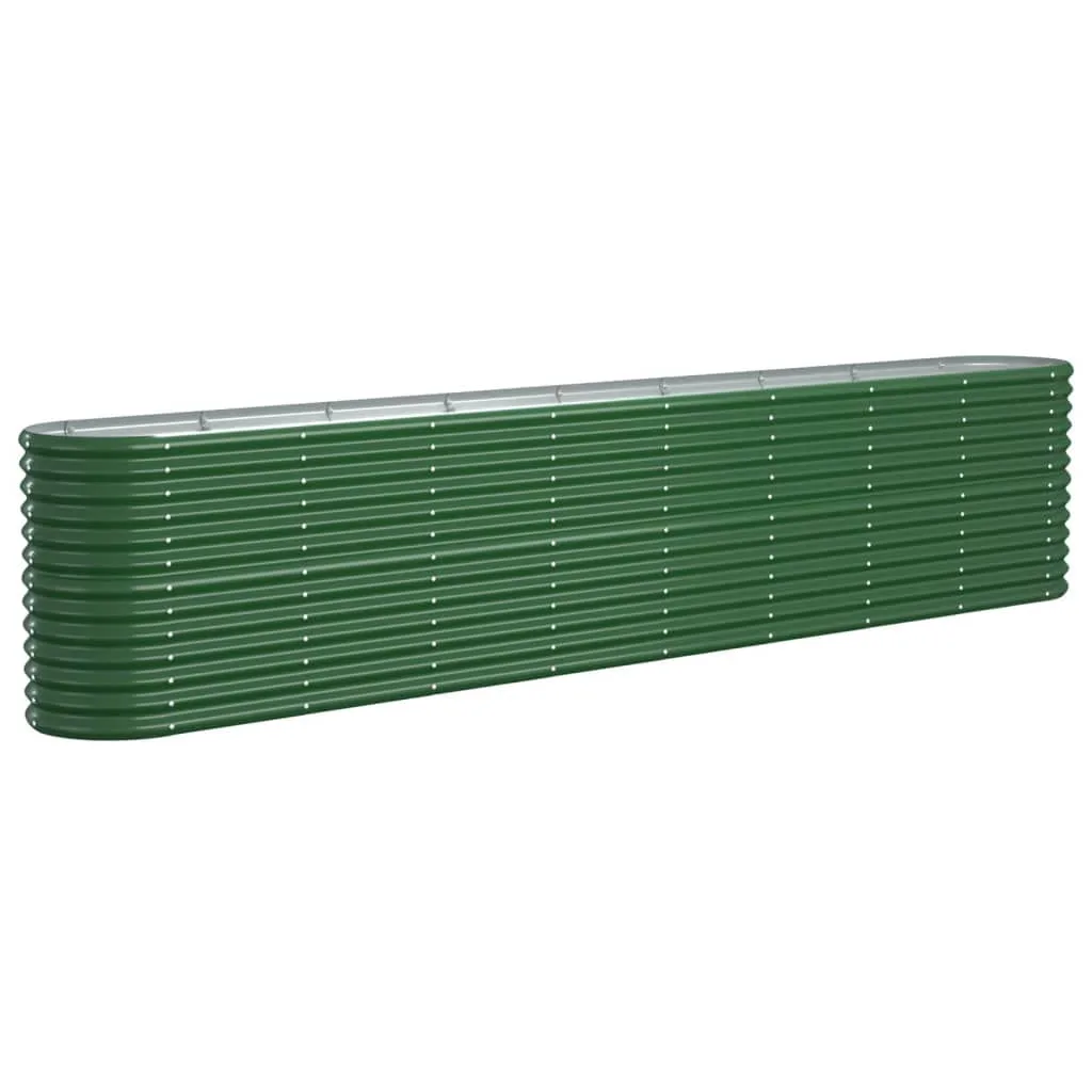 vidaXL Hochbeet, Wetterfestes Hochbeet für Garten Balkon Terrasse, Kräuterhochbeet zum Selber Bauen, Pflanzkasten aus Metall, Pulverbeschichteter Stahl Grün - Bild 1
