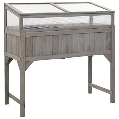 INLIFE Hochbeet mit Gewächshaus 110x54x120 cm Massivholz Tanne – Bild 6