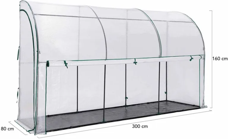 IDMarket - Wandgebautes Wintergewächshaus 300 x 80 x 160 cm mit doppelter Öffnung für Balkon und Terrasse – Bild 6