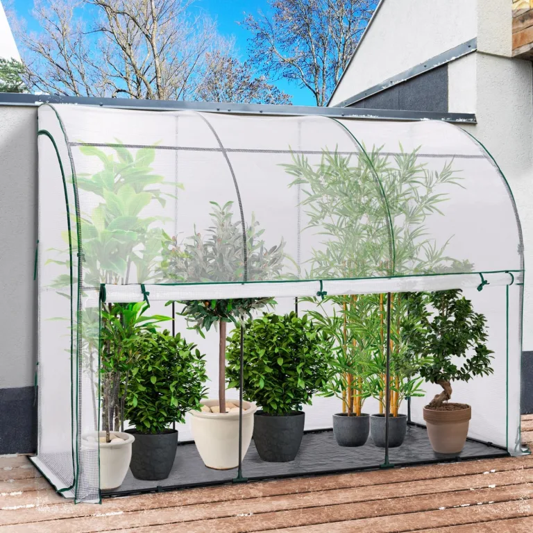 IDMarket - Wandgebautes Wintergewächshaus 300 x 80 x 160 cm mit doppelter Öffnung für Balkon und Terrasse – Bild 3