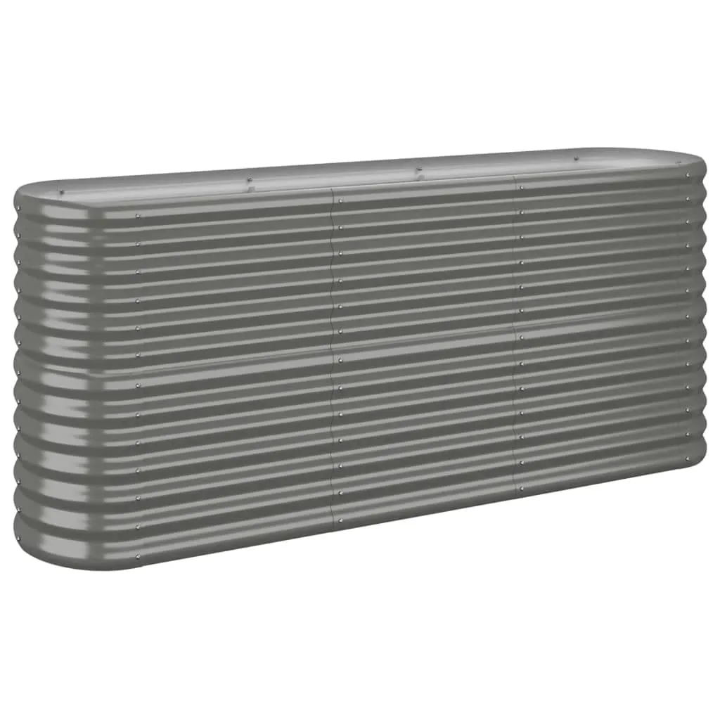 vidaXL Hochbeet, Wetterfestes Hochbeet für Garten Balkon Terrasse, Kräuterhochbeet zum Selber Bauen, Pflanzkasten aus Metall, Verzinkter Stahl Grau - Bild 1