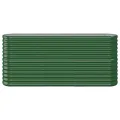 vidaXL Hochbeet, Wetterfestes Hochbeet für Garten Balkon Terrasse, Kräuterhochbeet zum Selber Bauen, Pflanzkasten aus Metall, Pulverbeschichteter Stahl Grün - Thumbnail 5