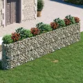 vidaXL Gabionen Hochbeet Steinkorb Pflanzkorb Gabionenkorb Pflanzkasten Pflanzkübel Pflanzbeet Garten Verzinktes Eisen 470x50x100 cm - Thumbnail 2