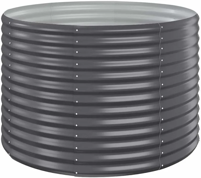 vidaXL Hochbeet, Wetterfestes Hochbeet für Garten Balkon Terrasse, Kräuterhochbeet zum Selber Bauen, Pflanzkasten aus Metall, Verzinkter Stahl Anthrazit