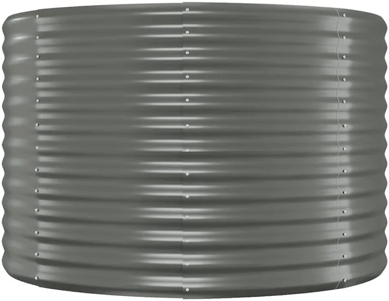 vidaXL Hochbeet, Wetterfestes Hochbeet für Garten Balkon Terrasse, Kräuterhochbeet zum Selber Bauen, Pflanzkasten aus Metall, Verzinkter Stahl Grau – Bild 4