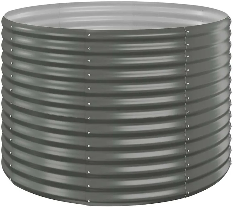 vidaXL Hochbeet, Wetterfestes Hochbeet für Garten Balkon Terrasse, Kräuterhochbeet zum Selber Bauen, Pflanzkasten aus Metall, Verzinkter Stahl Grau – Bild 1