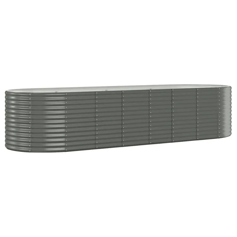 vidaXL Hochbeet, Wetterfestes Hochbeet für Garten Balkon Terrasse, Kräuterhochbeet zum Selber Bauen, Pflanzkasten aus Metall, Verzinkter Stahl Grün – Bild 8