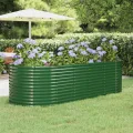 vidaXL Hochbeet, Wetterfestes Hochbeet für Garten Balkon Terrasse, Kräuterhochbeet zum Selber Bauen, Pflanzkasten aus Metall, Verzinkter Stahl Grün - Thumbnail 2