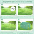 AufuN Foliengewächshaus Gewächshaus 4.5x2x2m für Tomaten, mit Gitternetzfolie und Fernster, Winterfest Folientunnel, Pflanzenhaus, Mehrweg,Schrägdach, Grün - Thumbnail 6