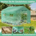 AufuN Foliengewächshaus Gewächshaus 4.5x2x2m für Tomaten, mit Gitternetzfolie und Fernster, Winterfest Folientunnel, Pflanzenhaus, Mehrweg,Schrägdach, Grün - Thumbnail 7