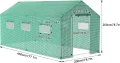 AufuN Foliengewächshaus Gewächshaus 4.5x2x2m für Tomaten, mit Gitternetzfolie und Fernster, Winterfest Folientunnel, Pflanzenhaus, Mehrweg,Schrägdach, Grün - Thumbnail 2