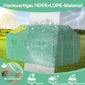 AufuN Foliengewächshaus Gewächshaus 4.5x2x2m für Tomaten, mit Gitternetzfolie und Fernster, Winterfest Folientunnel, Pflanzenhaus, Mehrweg,Schrägdach, Grün - Thumbnail 3