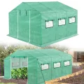 NAIZY Gewächshaus 3x2x2m 6㎡ Gewächshause HDPE+LDPE+Verzinktes Rohr Greenhouse mit Fenster Tomatenhaus Winterfest UV-Schutz für Garten Pflanze, Grün - Thumbnail 10