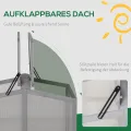 Outsunny Frühbeet Treibhaus Gewächshaus Frühbeetkasten Pflanzenbeet mit Abdeckung aus Holz und Polycarbonat wetterfest Hellgrau 90 x 80 x 58 cm - Thumbnail 4