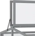 Outsunny Frühbeet Treibhaus Gewächshaus Frühbeetkasten Pflanzenbeet mit Abdeckung aus Holz und Polycarbonat wetterfest Hellgrau 90 x 80 x 58 cm - Thumbnail 8