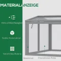 Outsunny Frühbeet Treibhaus Gewächshaus Frühbeetkasten Pflanzenbeet mit Abdeckung aus Holz und Polycarbonat wetterfest Hellgrau 90 x 80 x 58 cm - Thumbnail 3