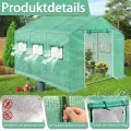 YRHome Gartengewächshäuser Gewächshaus Tomatenhaus Foliengewächshaus Folientunnel Treibhaus Folienzelt Frühbeet Gemüse Pflanzenhaus Gartenhaus mit Fenster für Garten Pflanze Grün 3x2x2m 6m² - Thumbnail 9
