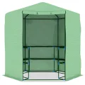 INLIFE Gewächshaus mit Regalen Stahl 227 x 223 cm - Thumbnail 6