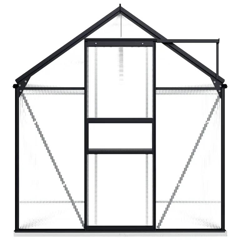 INLIFE Gewächshaus mit Fundamentrahmen Anthrazit Aluminium 4,75 m³ – Bild 2