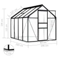 INLIFE Gewächshaus mit Fundamentrahmen Anthrazit Aluminium 4,75 m³ - Thumbnail 4