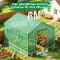 Froadp Gartengewächshäuser aus Verzinktes Rohr Tomatenhaus Winterfest Foliengewächshaus mit Gitternetzfolie Fenster Frostschutz Treibhaus Grün Gewächshaus für Garten Pflanze (6㎡, 3x2x2m) - Thumbnail 2