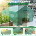 Froadp Gartengewächshäuser aus Verzinktes Rohr Tomatenhaus Winterfest Foliengewächshaus mit Gitternetzfolie Fenster Frostschutz Treibhaus Grün Gewächshaus für Garten Pflanze (6㎡, 3x2x2m) - Thumbnail 3