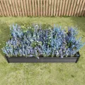 Hochbeet Metall,Hochbeet Garten Pflanzkübel Blumenkasten 232x114x30cm Pflanzkasten Terrassen Gemüsebeet Pflanzbeet Verzinktem Hochbeete für Garten Metall Kaufen Cortenstahl Schwarz - Thumbnail 5