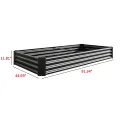 Hochbeet Metall,Hochbeet Garten Pflanzkübel Blumenkasten 232x114x30cm Pflanzkasten Terrassen Gemüsebeet Pflanzbeet Verzinktem Hochbeete für Garten Metall Kaufen Cortenstahl Schwarz - Thumbnail 7