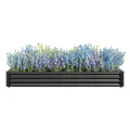 Hochbeet Metall,Hochbeet Garten Pflanzkübel Blumenkasten 232x114x30cm Pflanzkasten Terrassen Gemüsebeet Pflanzbeet Verzinktem Hochbeete für Garten Metall Kaufen Cortenstahl Schwarz - Thumbnail 8