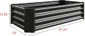 Hochbeet Metall,Hochbeet Garten Pflanzkübel Blumenkasten 120x61x30cm Pflanzkasten Terrassen Gemüsebeet Pflanzbeet Verzinktem Hochbeete für Garten Metall Kaufen Cortenstahl Schwarz - Thumbnail 6