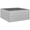 vidaXL Garten Hochbeet Pflanzkasten Pflanzbeet Gemüsebeet Blumenbeet Blumenkasten Frühbeet Gartenbeet Blumenkübel Pflanzkübel 100x100x45cm Verzinkter Stahl Silbern - Thumbnail 1
