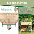 Hochbeet für Balkon und Garten aus Zedernholz, hochwertiger Pflanzkasten mit Ablage, ideal einsetzbar als Anzuchtbeet oder Kräuterbeet, Maße 80x40x85 cm (Typ: HB002) - Thumbnail 5