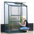 Gewächshaus Vitavia Ida 900 aus grünem Aluminium und Wabenpolykarbonat 4 mm, 69 x 131 x H 182 cm, Made in Germany - Thumbnail 2