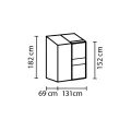 Gewächshaus Vitavia Ida 900 aus grünem Aluminium und Wabenpolykarbonat 4 mm, 69 x 131 x H 182 cm, Made in Germany - Thumbnail 3