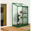 Gewächshaus Vitavia Ida 900 aus grünem Aluminium und Wabenpolykarbonat 4 mm, 69 x 131 x H 182 cm, Made in Germany - Thumbnail 1