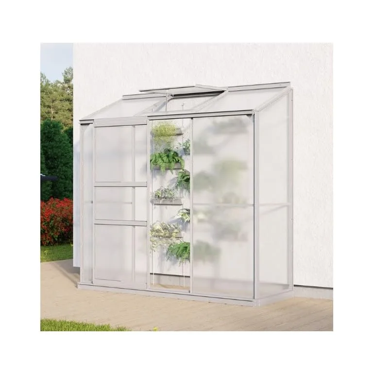 Gewächshaus Vitavia Ida 1300 aus eloxiertem Aluminium und Polycarbonat 4 mm, 69 x 193 H 182 cm Made in Germany - Bild 1