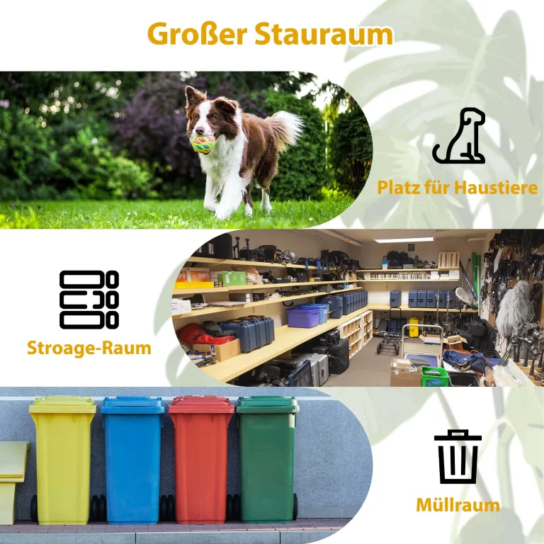 Thanaddo Gerätehaus Metall Groß Geräteschuppen 240x192x191 cm mit Fundamentrahmen, Wetterfest Gartenhaus mit Belüftungslöcher, Abschließbar, Gartenschuppen für Outdoor Garten Hinterhof, Schwarz – Bild 7