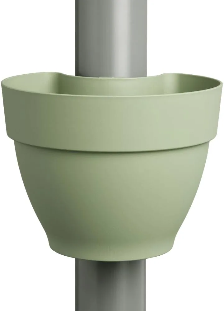 elho Vibia Campana Fallrohrpflanzgefäss 40 - Blumentopf für Regenrohr - vertikaler Garten - 100% recyceltem Plastik - Ø 21.6 x H 16.3 cm - Grün/Pistazien Grün – Bild 3