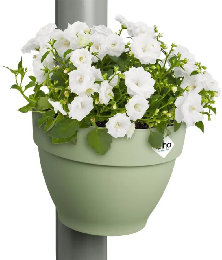 elho Vibia Campana Fallrohrpflanzgefäss 40 - Blumentopf für Regenrohr - vertikaler Garten - 100% recyceltem Plastik - Ø 21.6 x H 16.3 cm - Grün/Pistazien Grün – Bild 4