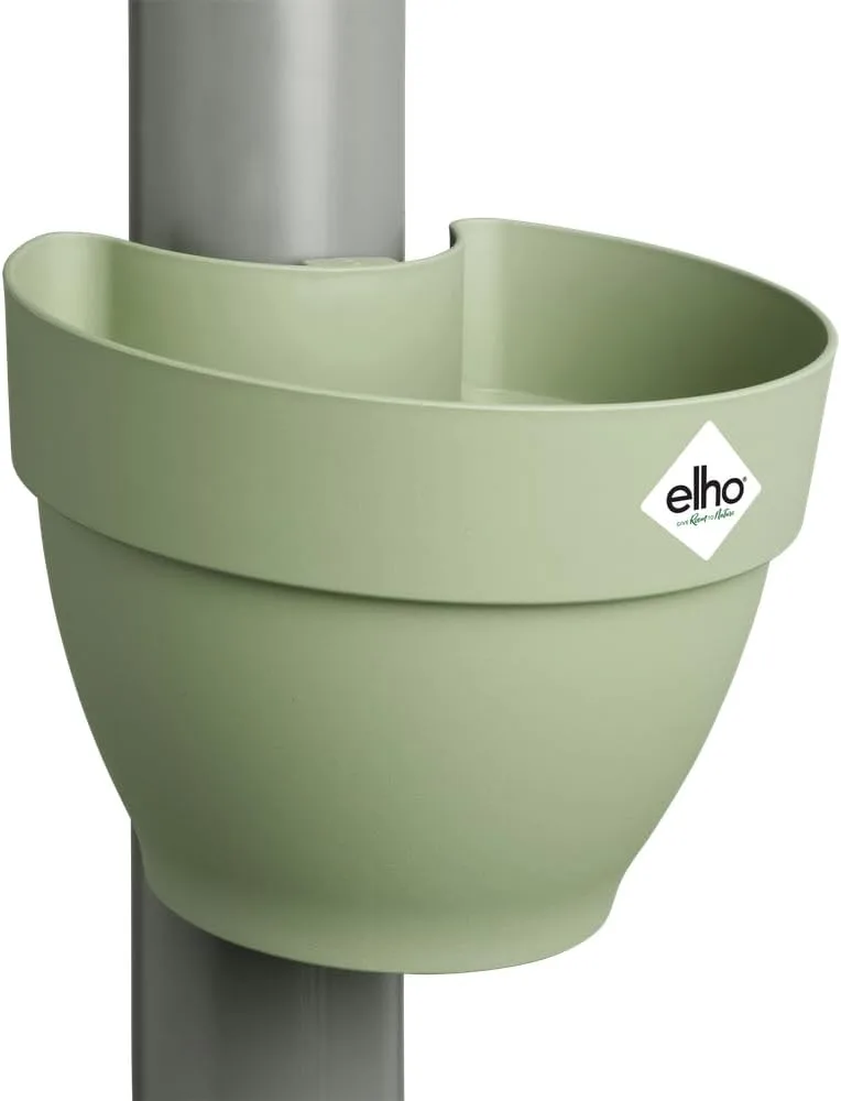elho Vibia Campana Fallrohrpflanzgefäss 40 - Blumentopf für Regenrohr - vertikaler Garten - 100% recyceltem Plastik - Ø 21.6 x H 16.3 cm - Grün/Pistazien Grün – Bild 1