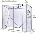 Ohuhu Gewächshaus Foliengewächshaus überwinterungszelt für Pflanzen, Begehbarer Gewächshaus Klein mit PE-Abdeckung Stabil 200x77x170 cm Winterfest Tomatenhaus für Optimales Pflanzenwachstum - Thumbnail 6