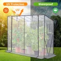 Ohuhu Gewächshaus Foliengewächshaus überwinterungszelt für Pflanzen, Begehbarer Gewächshaus Klein mit PE-Abdeckung Stabil 200x77x170 cm Winterfest Tomatenhaus für Optimales Pflanzenwachstum - Thumbnail 2