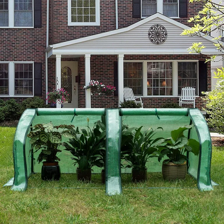 WOLTU Foliengewächshaus, Gewächshaus wasserdicht, Tomatengewächshaus wetterfest, PE Gitterfolie, Mehrzwecktreibhaus Pflanzenhaus für Garten Balkon, 130 x 60 x 50 cm, Grün – Bild 2