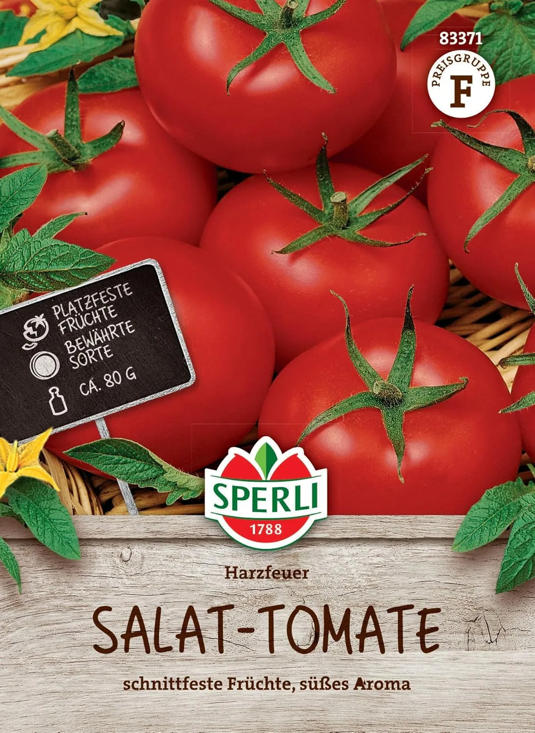 Sperli 83371, Tomate Harzfeuer F1, Portionssaatgut, bewährte Salat-Tomate, schnittfeste Früchte, süß-aromatisch im Geschmack - Bild 1