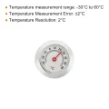 PATIKIL 1.1 Zoll Mini Indoor Outdoor Thermometer Runde Temperatur Monitor Celsius/Fahrenheit Gauge Keine Batterie für Gewächshaus Tisch Raum Silberton - Thumbnail 3