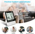 Flintronic Thermometer Hygrometer Innen, Mini LCD Anzeige Von Zeit Temperatur, Luftfeuchtigkeitsmesser mit Raumklima-Indikator für Innenbereich, Zuhause,Büro, Schule, Hotel und Gewächshaus(9 X 10 CM) - Thumbnail 3